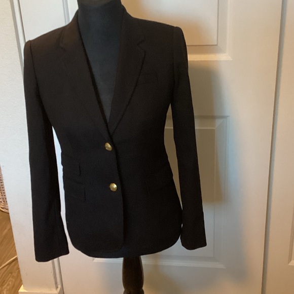 J. Crew Elegant School Boy Black Blazer with Gold Accents Buttons 2 - Picture 1 of 16
